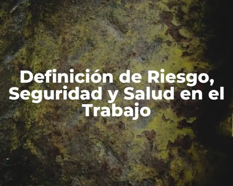 Definición de Riesgo, Seguridad y Salud en el Trabajo