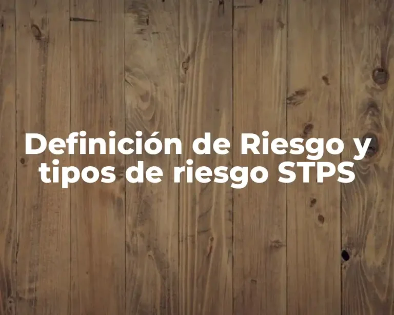 Definición de Riesgo y tipos de riesgo STPS