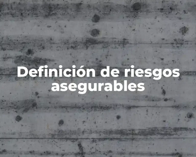 Definición de riesgos asegurables