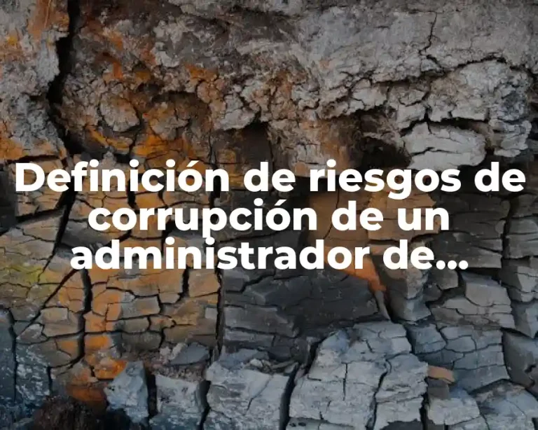 Definición de riesgos de corrupción de un administrador de empresas