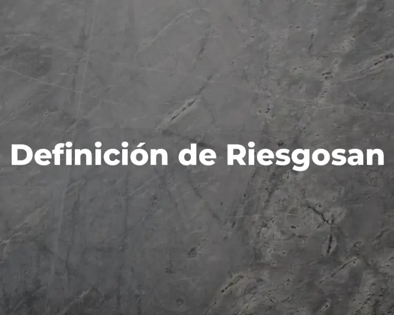 Definición de Riesgosan