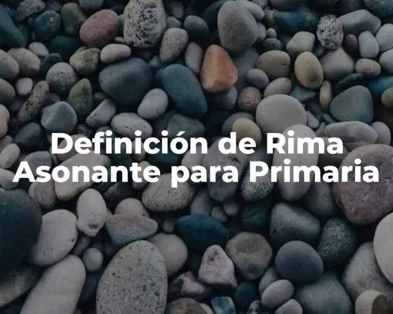 Definición de Rima Asonante para Primaria