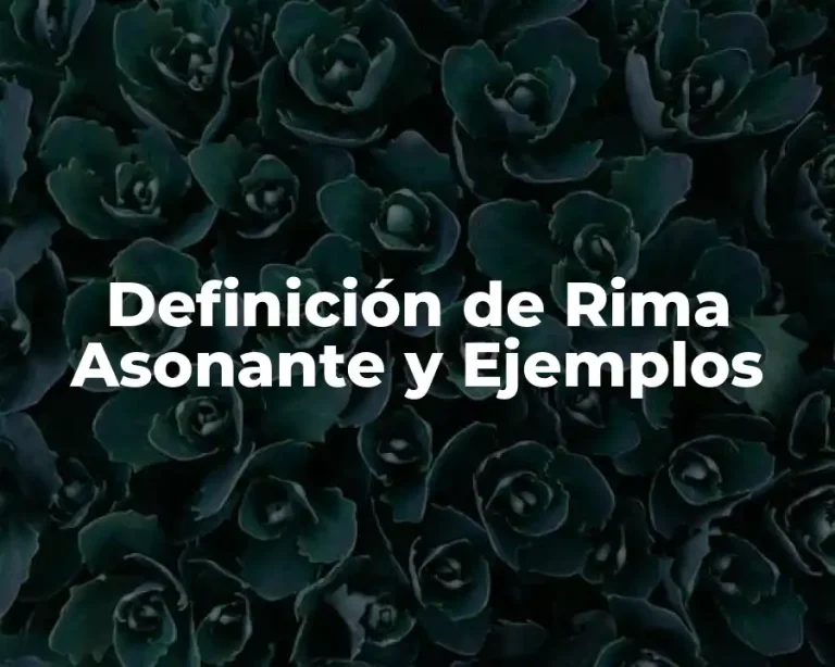 Definición de Rima Asonante y Ejemplos