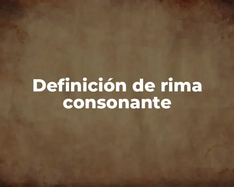 Definición de rima consonante