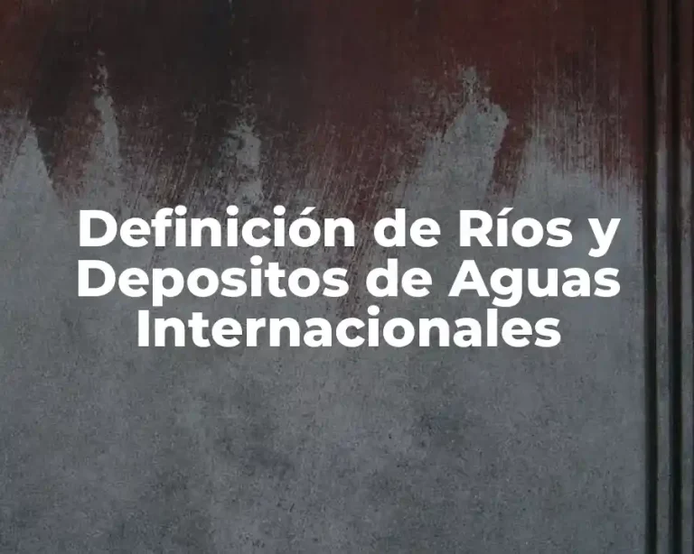 Definición de Ríos y Depositos de Aguas Internacionales
