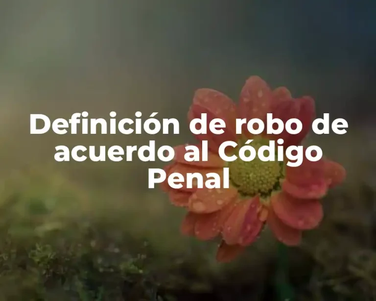Definición de robo de acuerdo al Código Penal