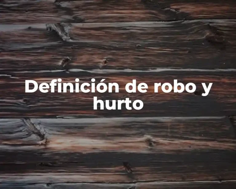 Definición de robo y hurto