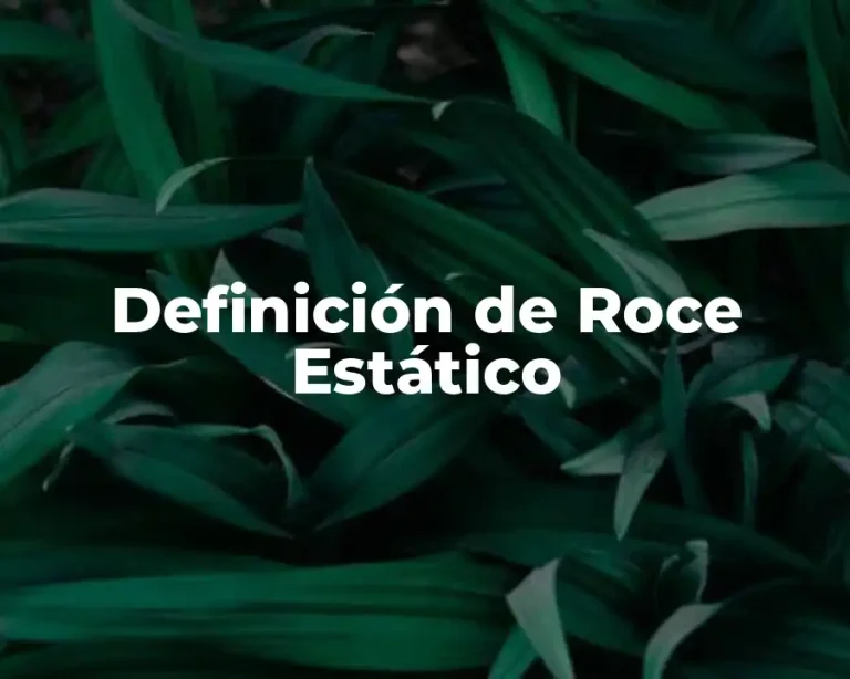 Definición de Roce Estático