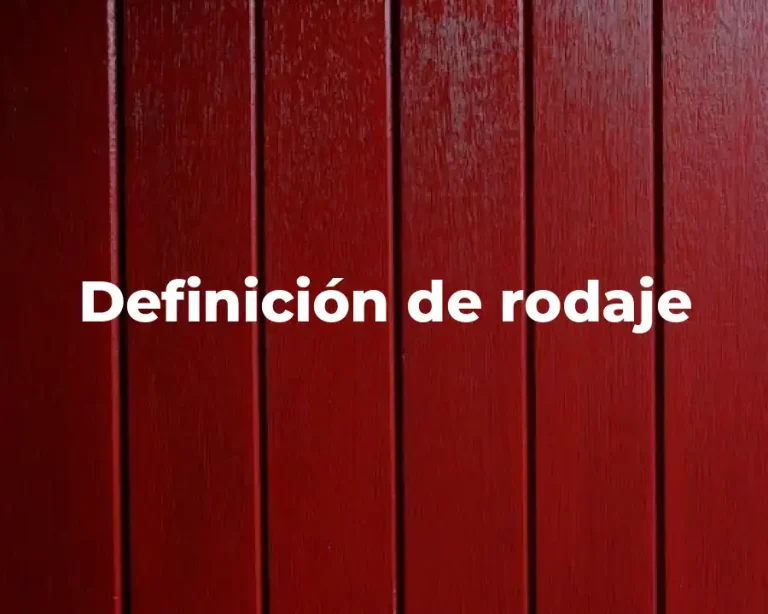 Definición de rodaje