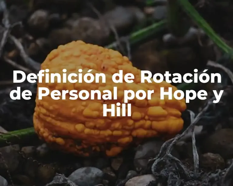 Definición de Rotación de Personal por Hope y Hill