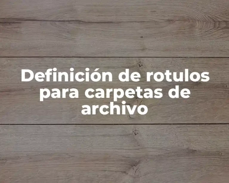 Definición de rotulos para carpetas de archivo