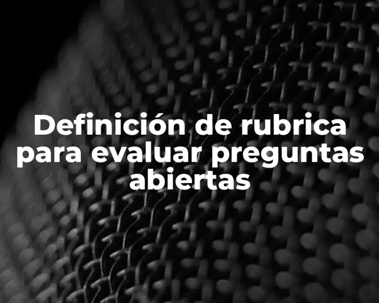 Definición de rubrica para evaluar preguntas abiertas