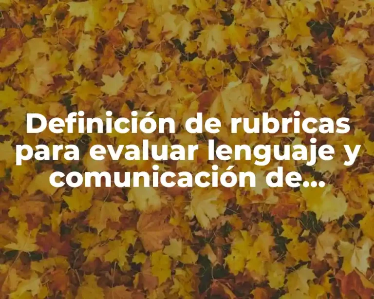 Definición de rubricas para evaluar lenguaje y comunicación de preescolar