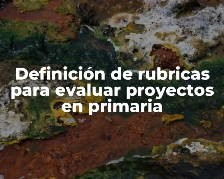 Definición de rubricas para evaluar proyectos en primaria