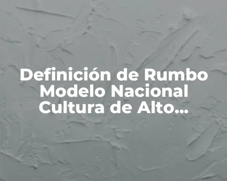 Definición de Rumbo Modelo Nacional Cultura de Alto Desempeño