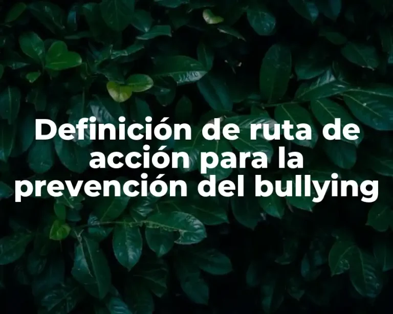 Definición de ruta de acción para la prevención del bullying