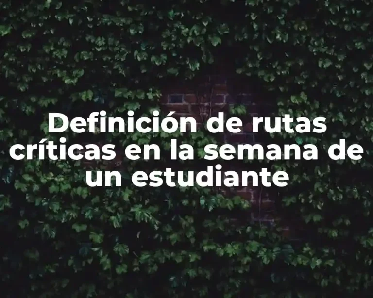 Definición de rutas críticas en la semana de un estudiante