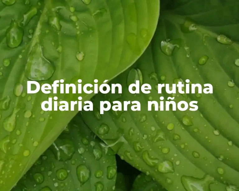 Definición de rutina diaria para niños