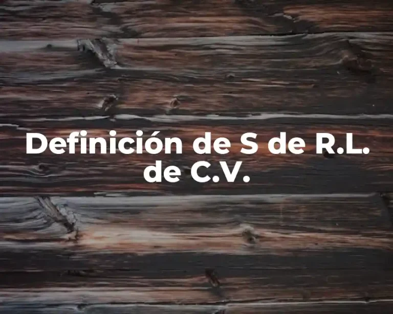Definición de S de R.L. de C.V.