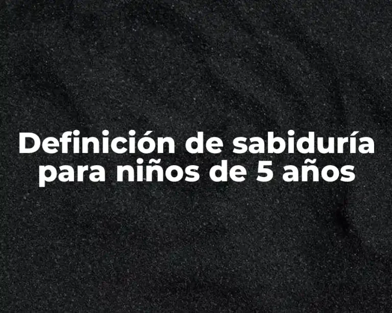 Definición de sabiduría para niños de 5 años