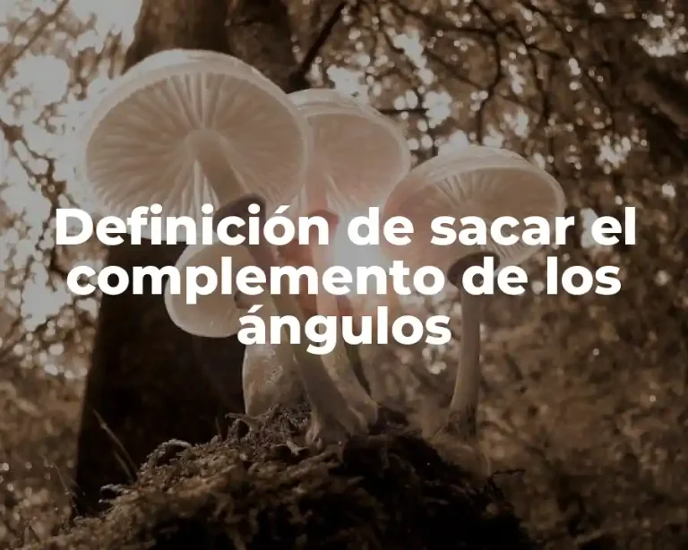 Definición de sacar el complemento de los ángulos