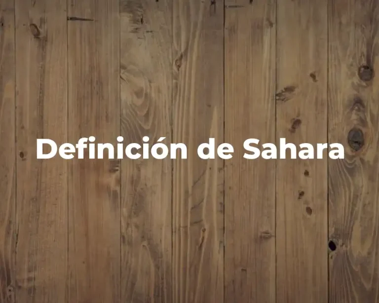 Definición de Sahara