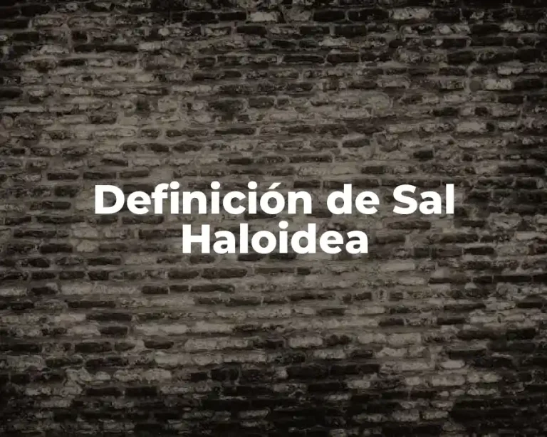 Definición de Sal Haloidea