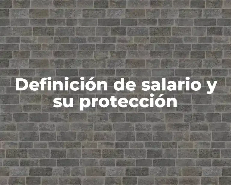 Definición de salario y su protección