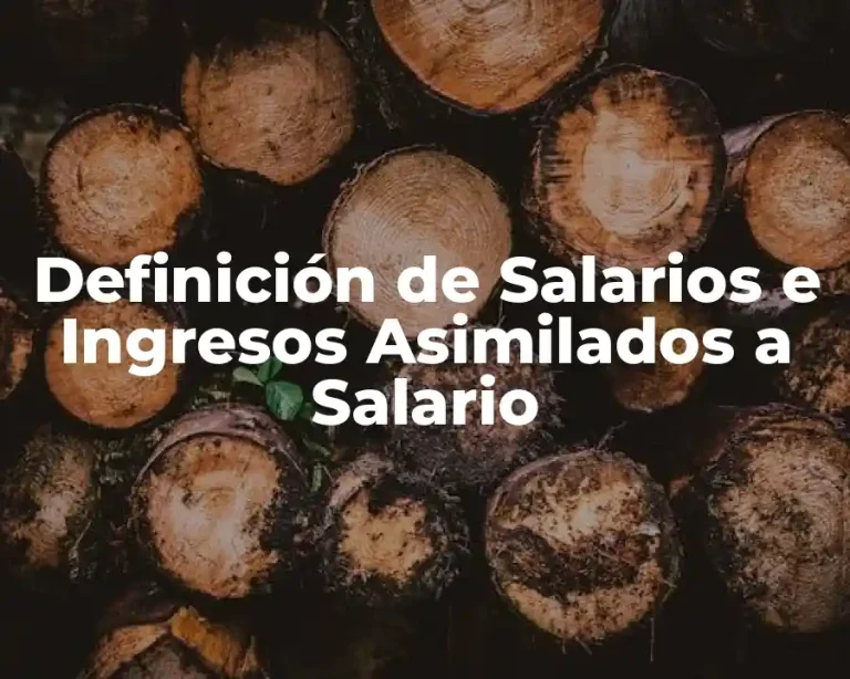Definición de Salarios e Ingresos Asimilados a Salario