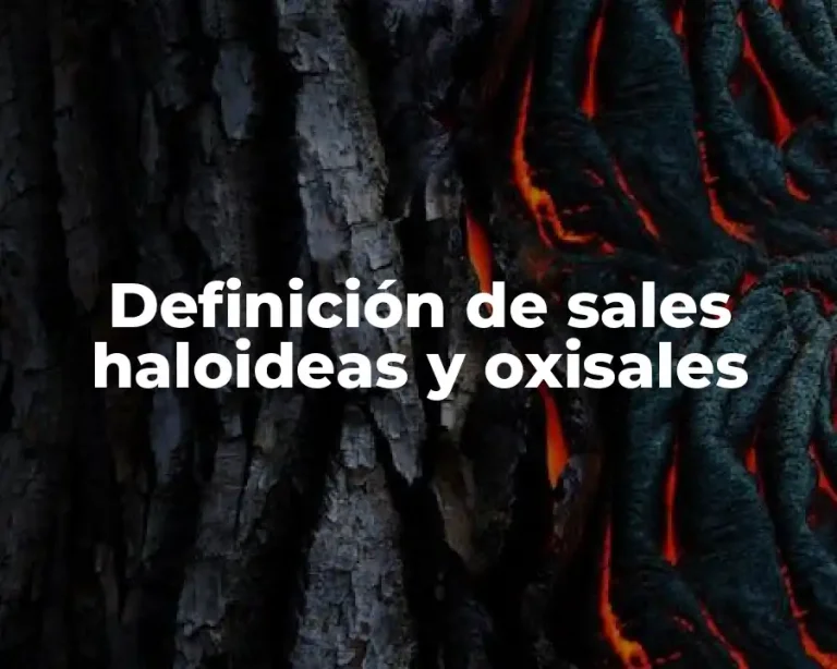 Definición de sales haloideas y oxisales