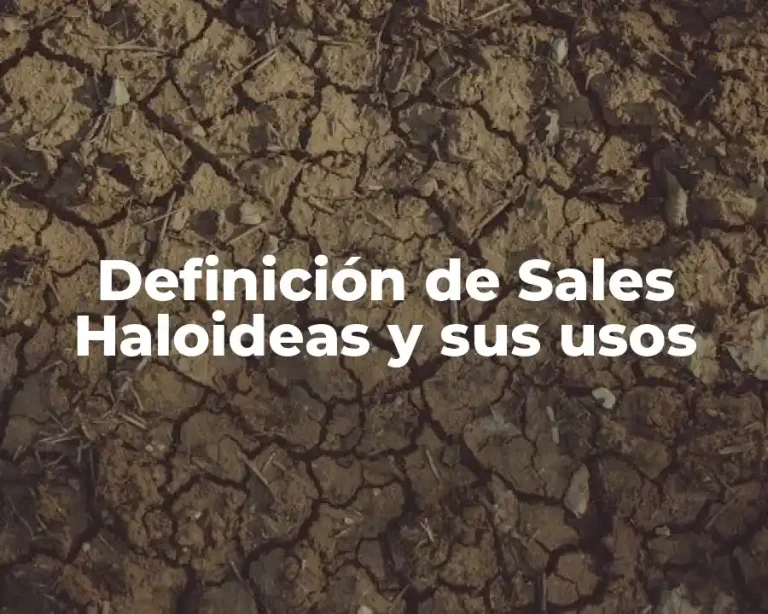 Definición de Sales Haloideas y sus usos