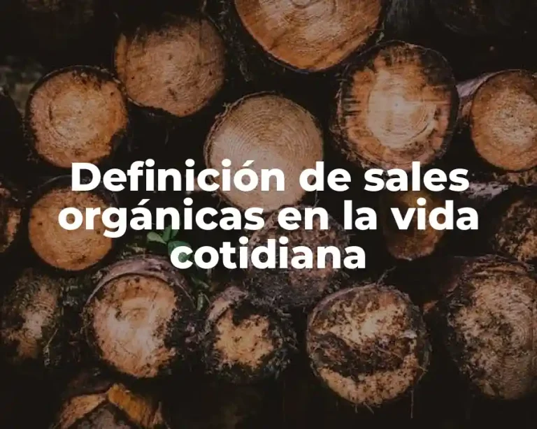 Definición de sales orgánicas en la vida cotidiana