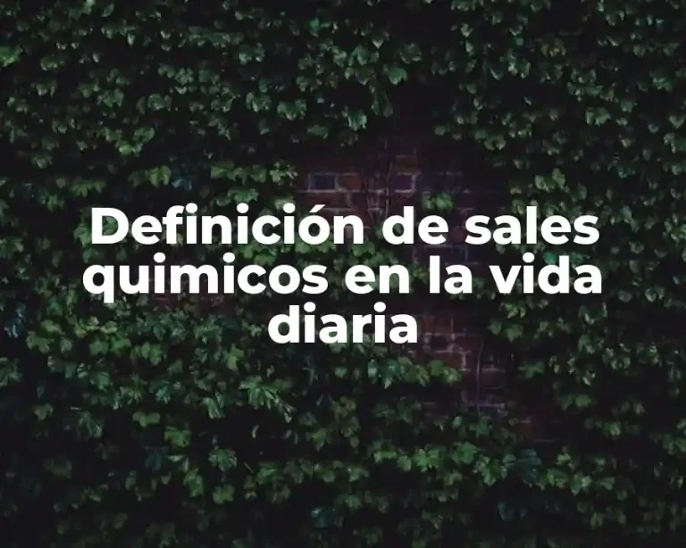 Definición de sales quimicos en la vida diaria