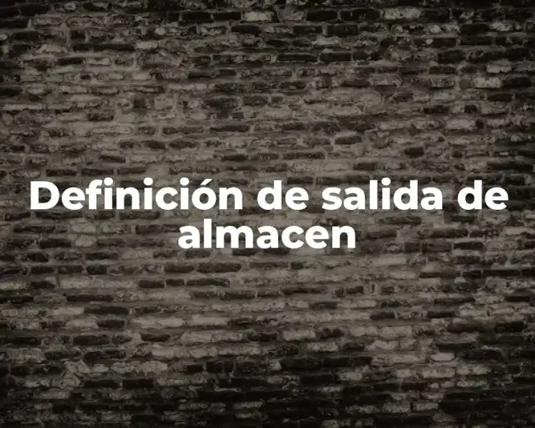 Definición de salida de almacen
