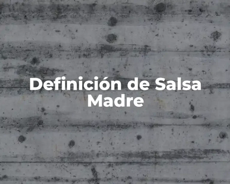 Definición de Salsa Madre