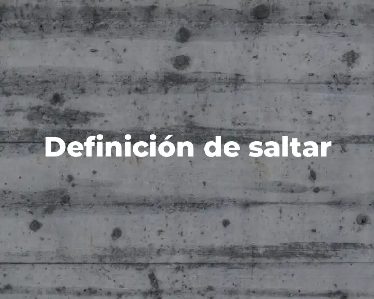Definición de saltar