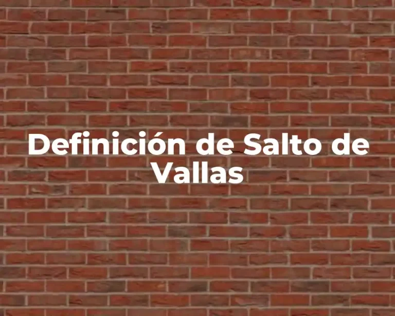 Definición de Salto de Vallas