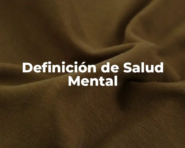 Definición de Salud Mental