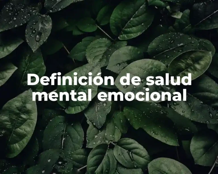 Definición de salud mental emocional