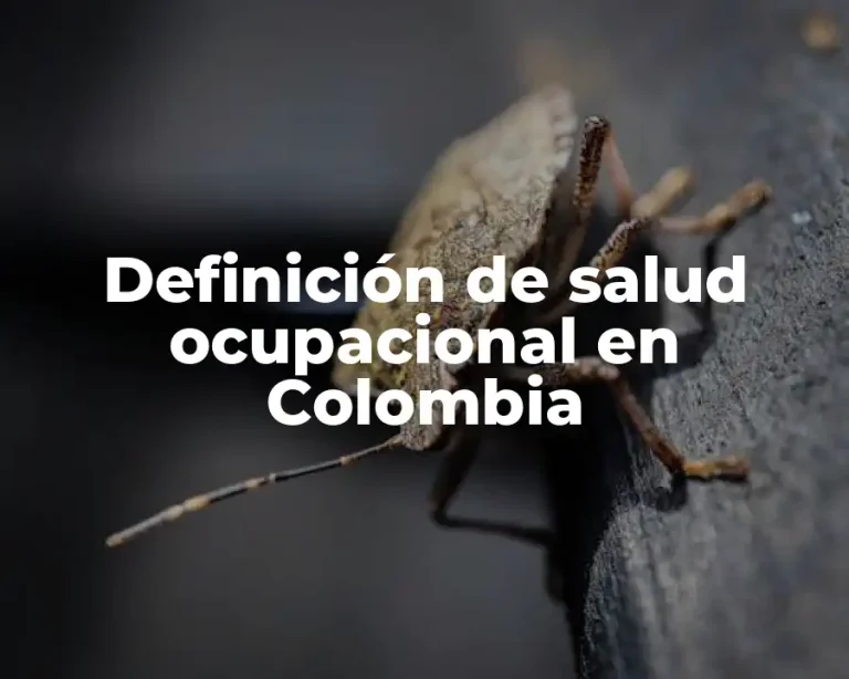 Definición de salud ocupacional en Colombia
