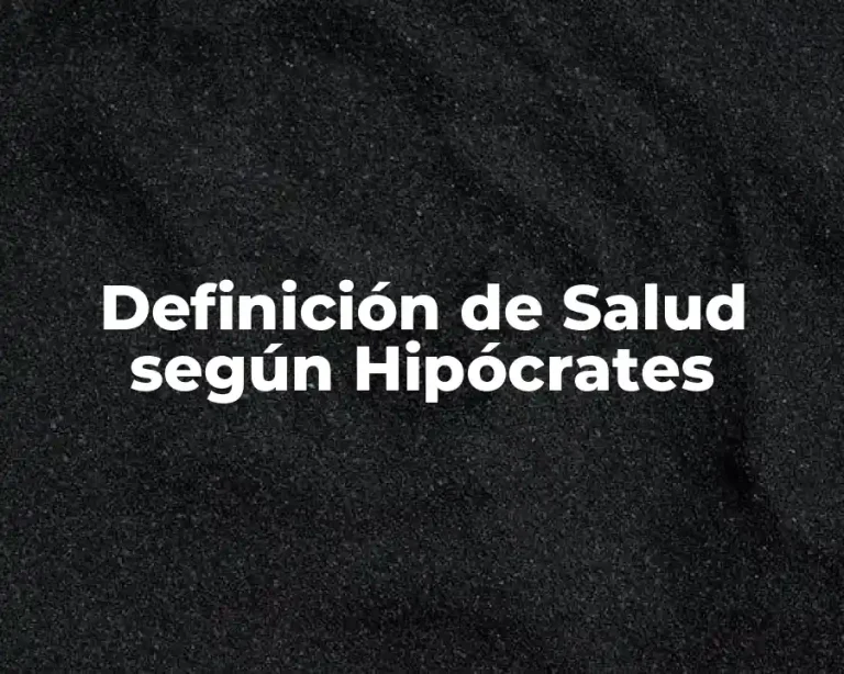 Definición de Salud según Hipócrates