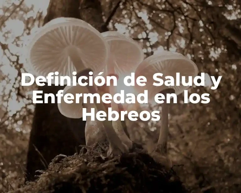 Definición de Salud y Enfermedad en los Hebreos