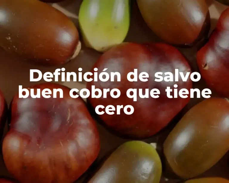 Definición de salvo buen cobro que tiene cero