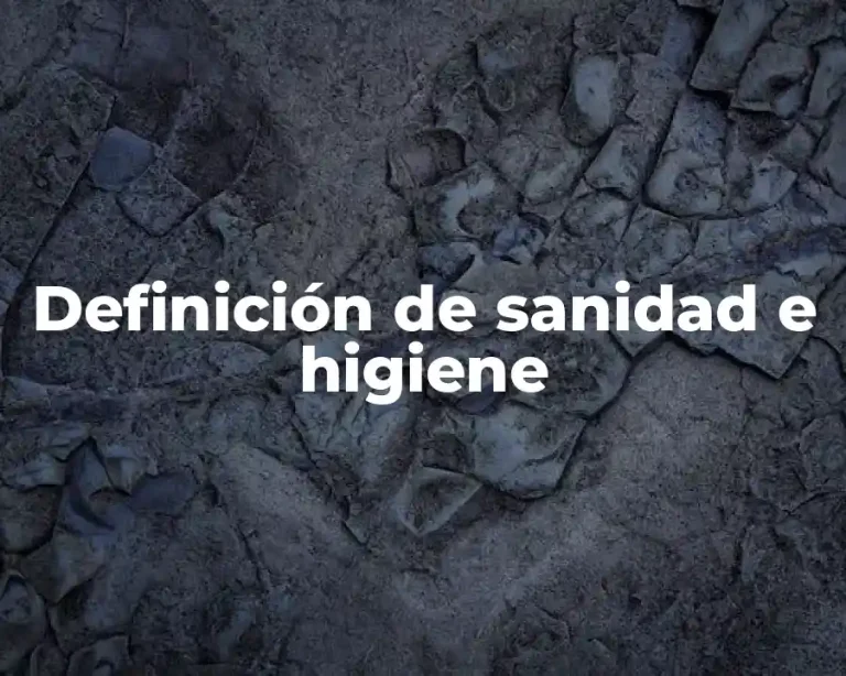 Definición de sanidad e higiene