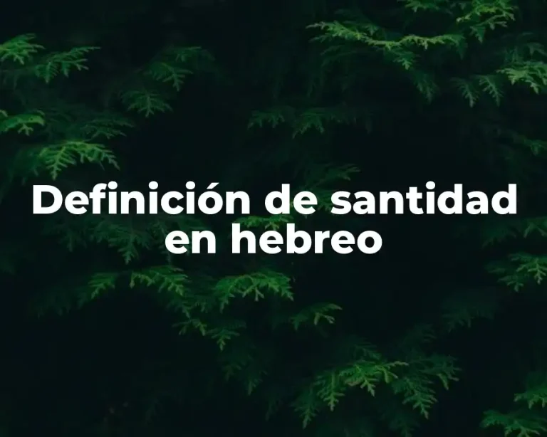 Definición de santidad en hebreo