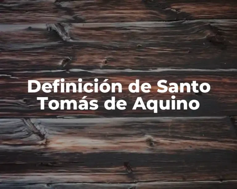 Definición de Santo Tomás de Aquino