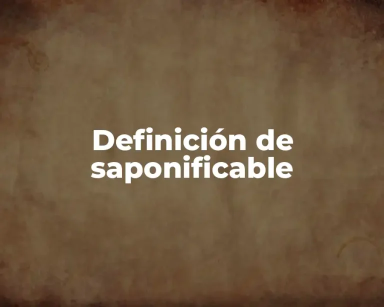 Definición de saponificable