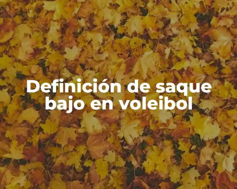 Definición de saque bajo en voleibol