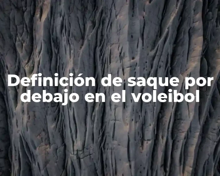 Definición de saque por debajo en el voleibol