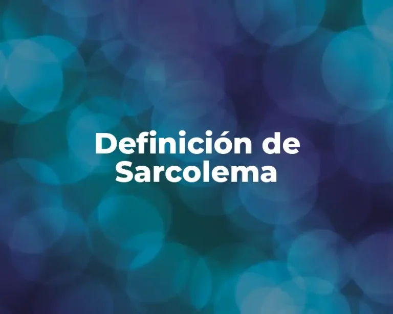 Definición de Sarcolema